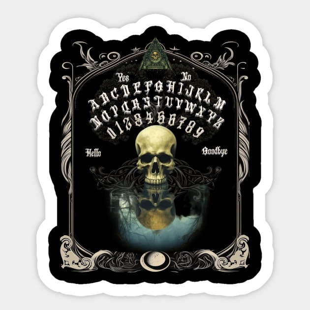 Ouija Board Skull Reflection Sticker by letnothingstopyou